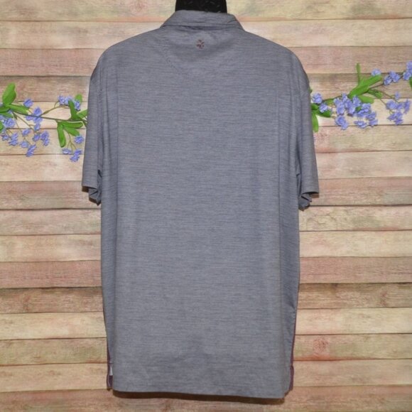 Izod Ombre Dot Print Golf Polo Shirt Men's Size XL Rare Pattern Stretch Material - Picture 5 of 9